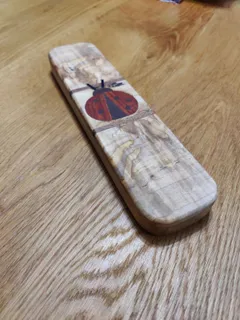 Ladybug — Spalted Maple, Inlaid Ladybug — another view